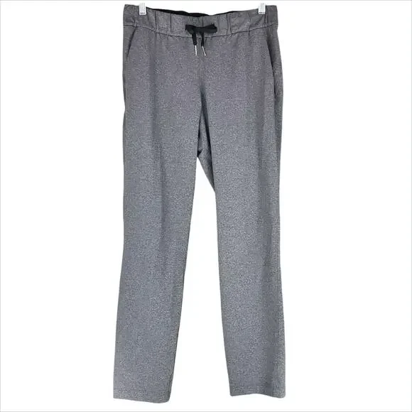 LULULEMON On The Fly *27" Drawstring Cropped Pant Heathered Black (Gray) Size 6 - Picture 3 of 9